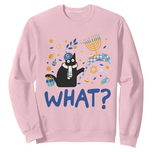 Funny Hanukkah Cat What Sweatshirt TS09 Light Pink Print Your Wear