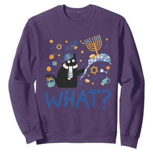 Funny Hanukkah Cat What Sweatshirt TS09 Purple Print Your Wear