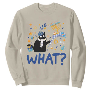 Funny Hanukkah Cat What Sweatshirt TS09 Sand Print Your Wear