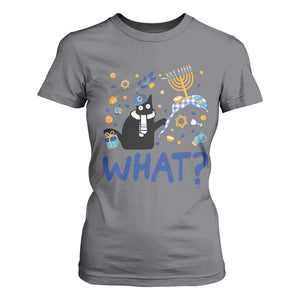 Funny Hanukkah Cat What T Shirt For Women TS09 Charcoal Print Your Wear