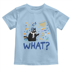 Funny Hanukkah Cat What Toddler T Shirt TS09 Light Blue Print Your Wear