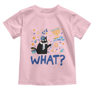 Funny Hanukkah Cat What Toddler T Shirt TS09 Light Pink Print Your Wear