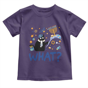 Funny Hanukkah Cat What Toddler T Shirt TS09 Purple Print Your Wear