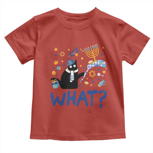 Funny Hanukkah Cat What Toddler T Shirt TS09 Red Print Your Wear