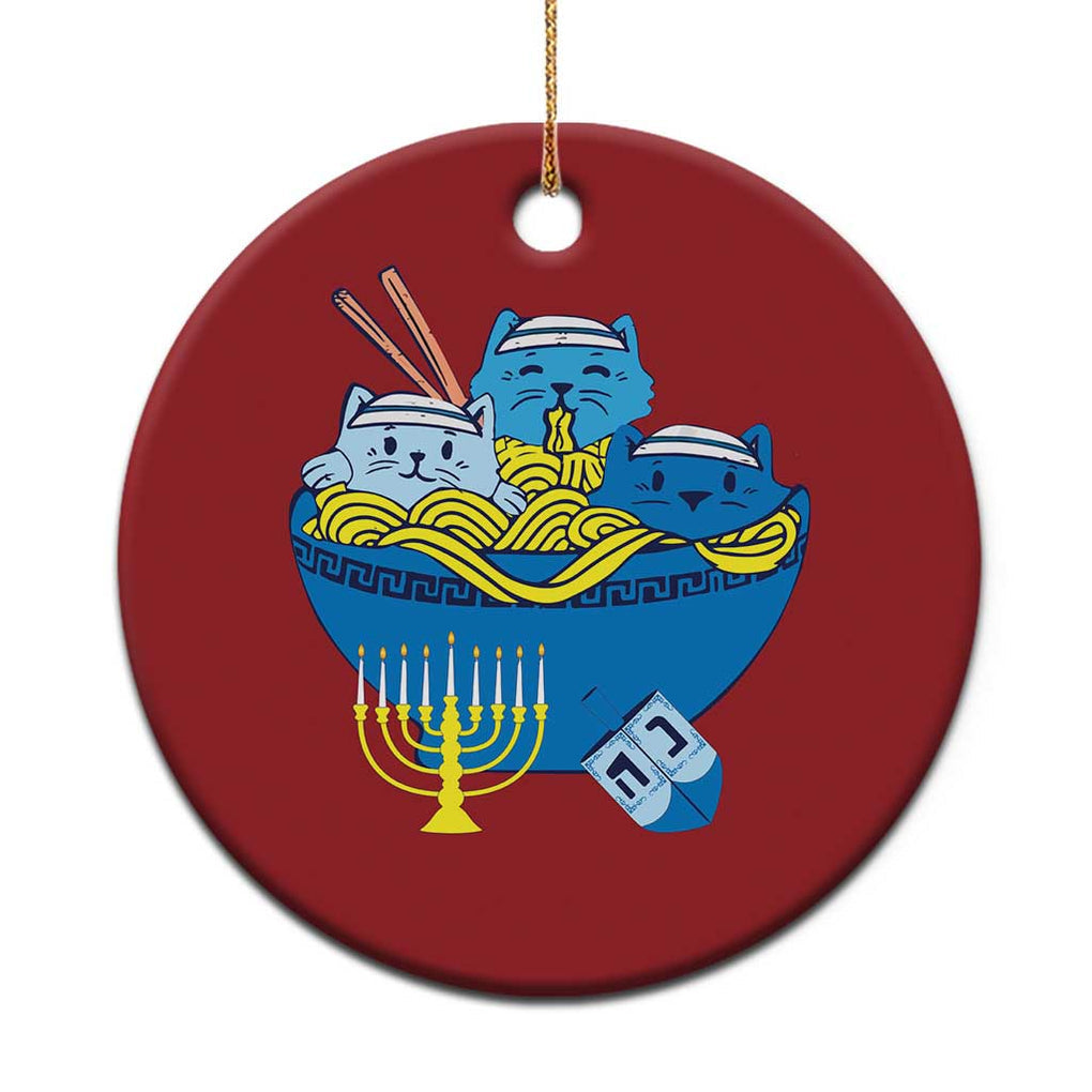 Funny Hanukkah Cat Christmas Ornament Kawaii Cat Eating Ramen Anime Jewish Kitten TS09 Print Your Wear