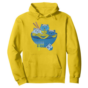 Funny Hanukkah Cat Hoodie Kawaii Cat Eating Ramen Anime Jewish Kitten TS09 Daisy Print Your Wear