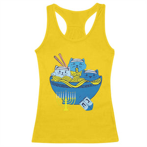 Funny Hanukkah Cat Racerback Tank Top Kawaii Cat Eating Ramen Anime Jewish Kitten TS09 Daisy Print Your Wear