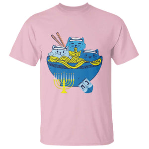 Funny Hanukkah Cat T Shirt Kawaii Cat Eating Ramen Anime Jewish Kitten TS09 Light Pink Print Your Wear