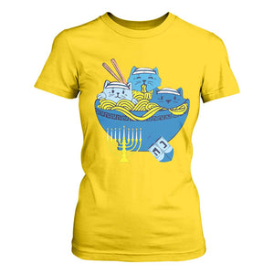 Funny Hanukkah Cat T Shirt For Women Kawaii Cat Eating Ramen Anime Jewish Kitten TS09 Daisy Print Your Wear