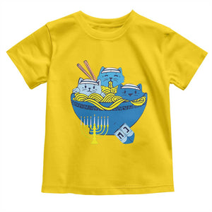 Funny Hanukkah Cat Toddler T Shirt Kawaii Cat Eating Ramen Anime Jewish Kitten TS09 Daisy Print Your Wear