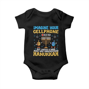 Funny Hanukkah Baby Onesie Imagine Cellphone Was At 10 Percent TS09 Black Print Your Wear