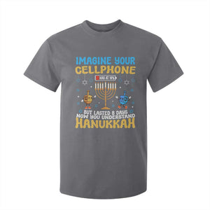 Funny Hanukkah T Shirt For Kid Imagine Cellphone Was At 10 Percent TS09 Charcoal Print Your Wear