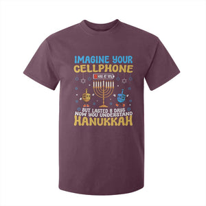 Funny Hanukkah T Shirt For Kid Imagine Cellphone Was At 10 Percent TS09 Maroon Print Your Wear