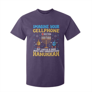 Funny Hanukkah T Shirt For Kid Imagine Cellphone Was At 10 Percent TS09 Purple Print Your Wear