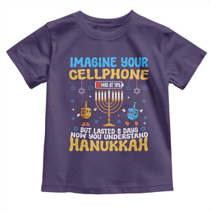 Funny Hanukkah Toddler T Shirt Imagine Cellphone Was At 10 Percent TS09 Purple Print Your Wear