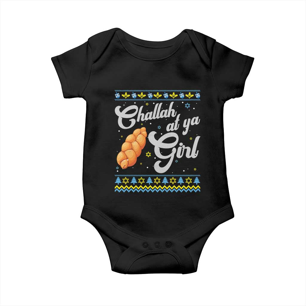 Funny Hanukkah Baby Onesie Challah At Ya Girl TS09 Black Print Your Wear