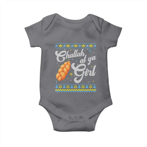 Funny Hanukkah Baby Onesie Challah At Ya Girl TS09 Charcoal Print Your Wear