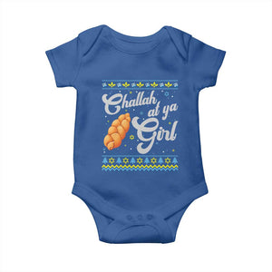 Funny Hanukkah Baby Onesie Challah At Ya Girl TS09 Royal Blue Print Your Wear