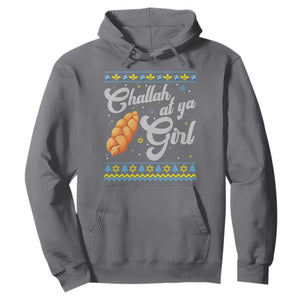 Funny Hanukkah Hoodie Challah At Ya Girl TS09 Charcoal Print Your Wear