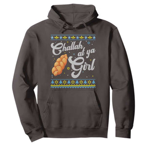 Funny Hanukkah Hoodie Challah At Ya Girl TS09 Dark Chocolate Print Your Wear