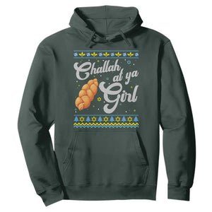 Funny Hanukkah Hoodie Challah At Ya Girl TS09 Dark Forest Green Print Your Wear