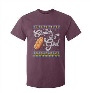 Funny Hanukkah T Shirt For Kid Challah At Ya Girl TS09 Maroon Print Your Wear