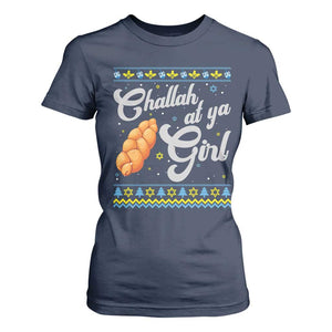 Funny Hanukkah T Shirt For Women Challah At Ya Girl TS09 Navy Print Your Wear