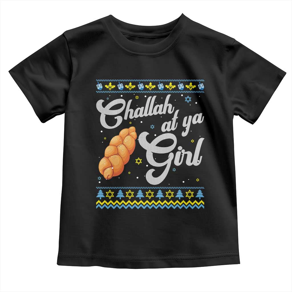 Funny Hanukkah Toddler T Shirt Challah At Ya Girl TS09 Black Print Your Wear