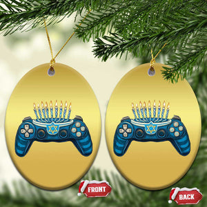 Funny Hanukkah Gamer Gaming Christmas Ornament TS09 Oval Gold Print Your Wear