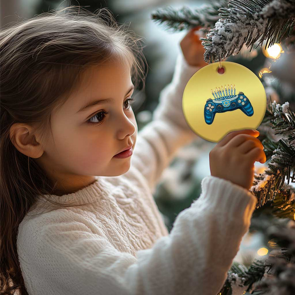 Funny Hanukkah Gamer Gaming Christmas Ornament TS09 Print Your Wear