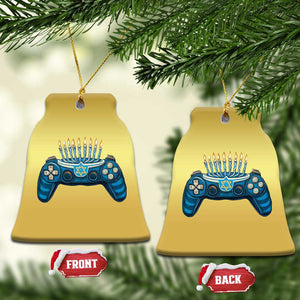 Funny Hanukkah Gamer Gaming Christmas Ornament TS09 Bell Flake Gold Print Your Wear