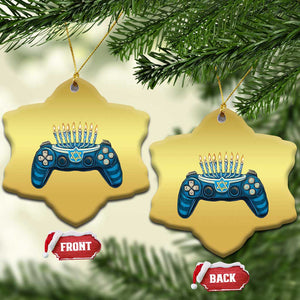 Funny Hanukkah Gamer Gaming Christmas Ornament TS09 Snow Flake Gold Print Your Wear