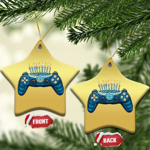 Funny Hanukkah Gamer Gaming Christmas Ornament TS09 Star Gold Print Your Wear