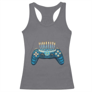 Funny Hanukkah Gamer Gaming Racerback Tank Top TS09 Charcoal Print Your Wear