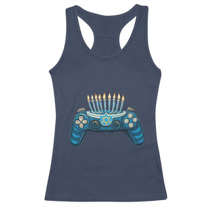 Funny Hanukkah Gamer Gaming Racerback Tank Top TS09 Navy Print Your Wear