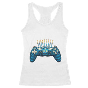 Funny Hanukkah Gamer Gaming Racerback Tank Top TS09 White Print Your Wear