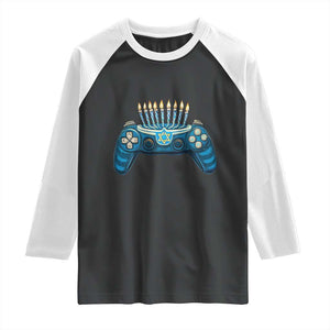 Funny Hanukkah Gamer Gaming Raglan Shirt TS09 Black White Print Your Wear