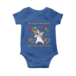 Funny Hanukkah Baby Onesie Jewnicorn Jewish Unicorn Rainbow TS09 Royal Blue Print Your Wear