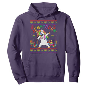 Funny Hanukkah Hoodie Jewnicorn Jewish Unicorn Rainbow TS09 Purple Print Your Wear