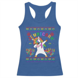 Funny Hanukkah Racerback Tank Top Jewnicorn Jewish Unicorn Rainbow TS09 Royal Blue Print Your Wear