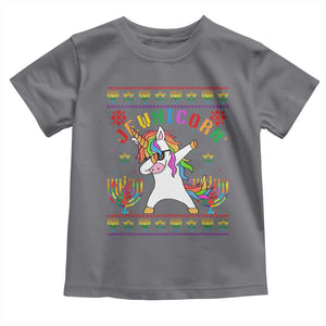 Funny Hanukkah Toddler T Shirt Jewnicorn Jewish Unicorn Rainbow TS09 Charcoal Print Your Wear