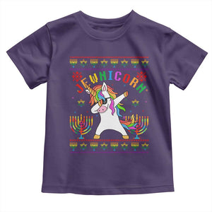 Funny Hanukkah Toddler T Shirt Jewnicorn Jewish Unicorn Rainbow TS09 Purple Print Your Wear