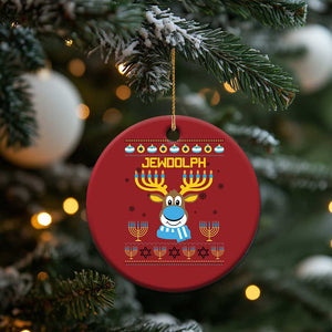 Funny Hanukkah Christmas Ornament Jewdolph Jewish Reindeer Menorah TS09 Print Your Wear