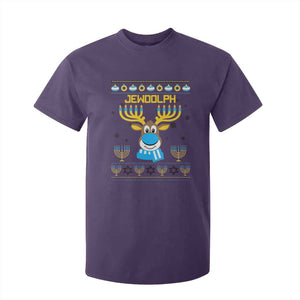 Funny Hanukkah T Shirt For Kid Jewdolph Jewish Reindeer Menorah TS09 Purple Print Your Wear