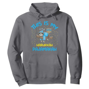 Funny This Is My Hanukkah Pajamakah Hoodie Cute Jewish Sloth Chanukkah TS09 Charcoal Print Your Wear