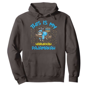 Funny This Is My Hanukkah Pajamakah Hoodie Cute Jewish Sloth Chanukkah TS09 Dark Chocolate Print Your Wear