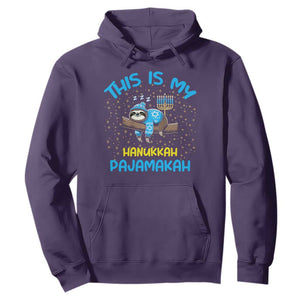 Funny This Is My Hanukkah Pajamakah Hoodie Cute Jewish Sloth Chanukkah TS09 Purple Print Your Wear