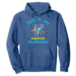 Funny This Is My Hanukkah Pajamakah Hoodie Cute Jewish Sloth Chanukkah TS09 Royal Blue Print Your Wear