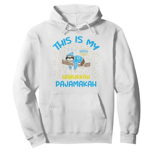 Funny This Is My Hanukkah Pajamakah Hoodie Cute Jewish Sloth Chanukkah TS09 White Print Your Wear