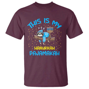 Funny This Is My Hanukkah Pajamakah T Shirt Cute Jewish Sloth Chanukkah TS09 Maroon Print Your Wear